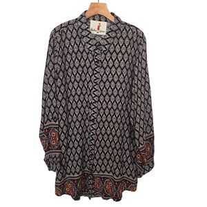 Boho Jane Tunic Top Womens L Christiana Boho Peasant Cottagecore‎